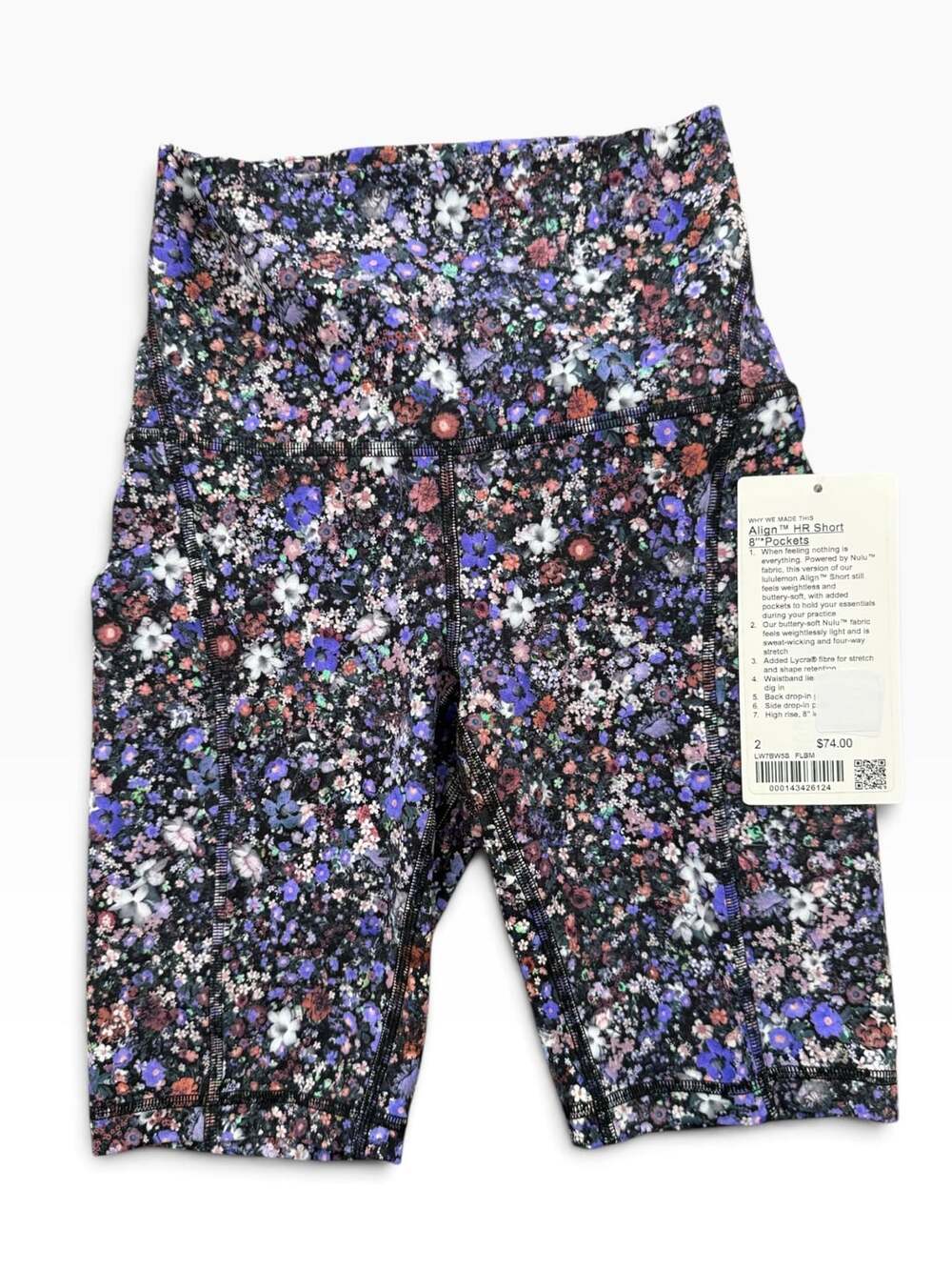 Lululemon Align High-Rise Short 8" Pockets Size 2 Flower Burst Multi